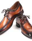 Paul Parkman Ghillie Lacing Brown Burnished Dress Shoes (ID