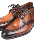 Paul Parkman Ghillie Lacing Brown Burnished Dress Shoes (ID