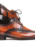 Paul Parkman Ghillie Lacing Brown Burnished Dress Shoes (ID