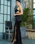 Black Sequin Gown - Toi ‘n’ Moi Ltd