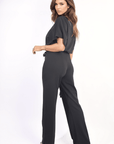 Casual Belted Wide Leg Jumpsuit - Toi ‘n’ Moi Ltd