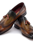 Paul Parkman Men's Wingtip Tassel Loafers Green (ID