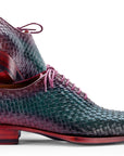 Paul Parkman Men's Green & Purple Woven Leather Oxfords (ID