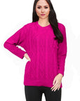 Women Long Sleeve Chunky Cable Knitted Crew Neck Winter Sweater Jumper Top - Toi ‘n’ Moi Ltd