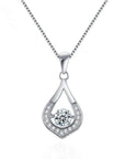 925 Sterling Silver Crystal Water Drop Pendant Necklace Women Girls Jewellery UK - Toi ‘n’ Moi Ltd
