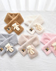 Fur Plush Thicken Kids Gift Plush Scarf Warm Bib Bear Cross Scarf Neckerchief UK - Toi ‘n’ Moi Ltd