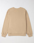 Black Solid Crew Neck Drop Shoulder Plus Size Sweatshirt - Toi ‘n’ Moi Ltd
