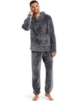 Snuggaroo Mens Soft Fleece Hooded Pjs Pyjama Bottoms Top Loungewear Set - Toi ‘n’ Moi Ltd