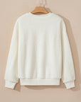 Beige Sherpa HOWDY Patched Pullover Sweatshirt - Toi ‘n’ Moi Ltd