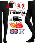 WOMENS 4.9 TOG FLEECE THERMAL TIGHTS GIRLS INSULATED LADIES EXTRA THICK WARM - Toi ‘n’ Moi Ltd
