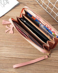 Women Zipper Leather Long Wallet Large Capacity Card Holder Tassel Clutch Purse - Toi ‘n’ Moi Ltd