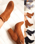 Buckle Faux Suede Ankle Boots - Toi ‘n’ Moi Ltd