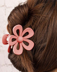 Camel Sweet Hollowed Flower Shape Claw Clip - Toi ‘n’ Moi Ltd
