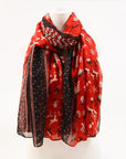 Womens Ladies Christmas Festive Scarf Santa Claus Snowman Print Winter Gifts UK - Toi ‘n’ Moi Ltd