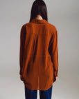 Chiffon Shirt in Camel Color