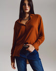 Chiffon Shirt in Camel Color