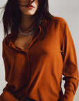 Chiffon Shirt in Camel Color