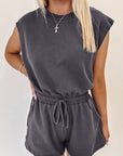 Bristol Black Backless Drawstring Waist Knit Romper - Toi ‘n’ Moi Ltd