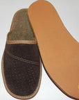 Mens 100% Suede Leather Warmed Slippers Handmade Size:6.5,7.5,8 - Toi ‘n’ Moi Ltd