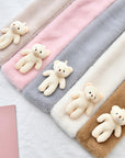 Fur Plush Thicken Kids Gift Plush Scarf Warm Bib Bear Cross Scarf Neckerchief UK - Toi ‘n’ Moi Ltd