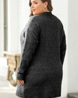 Black Cable Knit Drop Shoulder Loose Fit Sweater Dress - Toi ‘n’ Moi Ltd