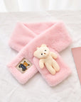 Fur Plush Thicken Kids Gift Plush Scarf Warm Bib Bear Cross Scarf Neckerchief UK - Toi ‘n’ Moi Ltd