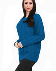 Women Long Sleeve Chunky Cable Knitted Crew Neck Winter Sweater Jumper Top - Toi ‘n’ Moi Ltd