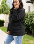 Black Plus Size Quilted Button Up Henley Sweatshirt - Toi ‘n’ Moi Ltd
