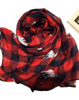 Womens Ladies Christmas Festive Scarf Santa Claus Snowman Print Winter Gifts UK - Toi ‘n’ Moi Ltd