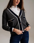 Cardigan gris avec poches et style canal