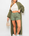 Chunky Knitted Balloon Sleeve Long Maxi Cardigan - Toi ‘n’ Moi Ltd