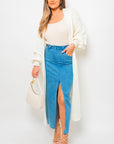 Chunky Knitted Balloon Sleeve Long Maxi Cardigan - Toi ‘n’ Moi Ltd