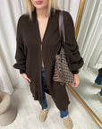 Chunky Knitted Balloon Sleeve Long Maxi Cardigan - Toi ‘n’ Moi Ltd