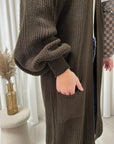 Chunky Knitted Balloon Sleeve Long Maxi Cardigan - Toi ‘n’ Moi Ltd