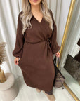 Knitted Long Sleeve Belted Cardigan