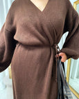 Knitted Long Sleeve Belted Cardigan