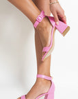 Chunky Heeled Ankle Strap Sandals - Toi ‘n’ Moi Ltd
