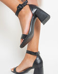 Chunky Heeled Ankle Strap Sandals - Toi ‘n’ Moi Ltd