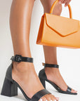 Chunky Heeled Ankle Strap Sandals - Toi ‘n’ Moi Ltd