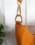 Faux Leather Shoulder Bag with Side Pocket Zip Detail