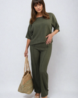 Cheesecloth Pattern Top and Trouser Co-ord Set - Toi ‘n’ Moi Ltd