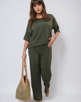 Cheesecloth Pattern Top and Trouser Co-ord Set - Toi ‘n’ Moi Ltd