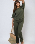 Cheesecloth Pattern Top and Trouser Co-ord Set - Toi ‘n’ Moi Ltd