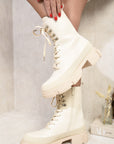 Chunky Platform Lace-Up Ankle Boots - Toi ‘n’ Moi Ltd