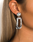 Statement Drop Croc Print Earrings