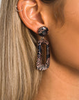 Statement Drop Croc Print Earrings