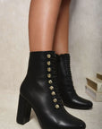 Faux Suede Corset Ankle Boots