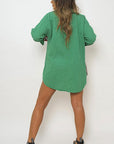 Button Down Long Sleeve Oversized Shirt - Toi ‘n’ Moi Ltd