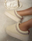 Ankle Cozy Plush Lining Thick Sole Fluffy Slippers - Toi ‘n’ Moi Ltd