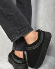 Ankle Cozy Plush Lining Thick Sole Fluffy Slippers - Toi ‘n’ Moi Ltd